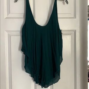 teal flowy tank